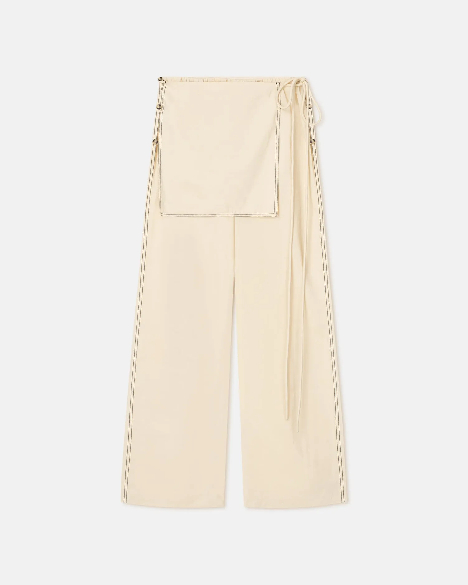 Evea - Glass Poplin Pants - Oat