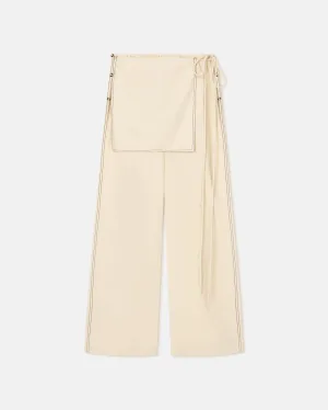 Evea - Glass Poplin Pants - Oat