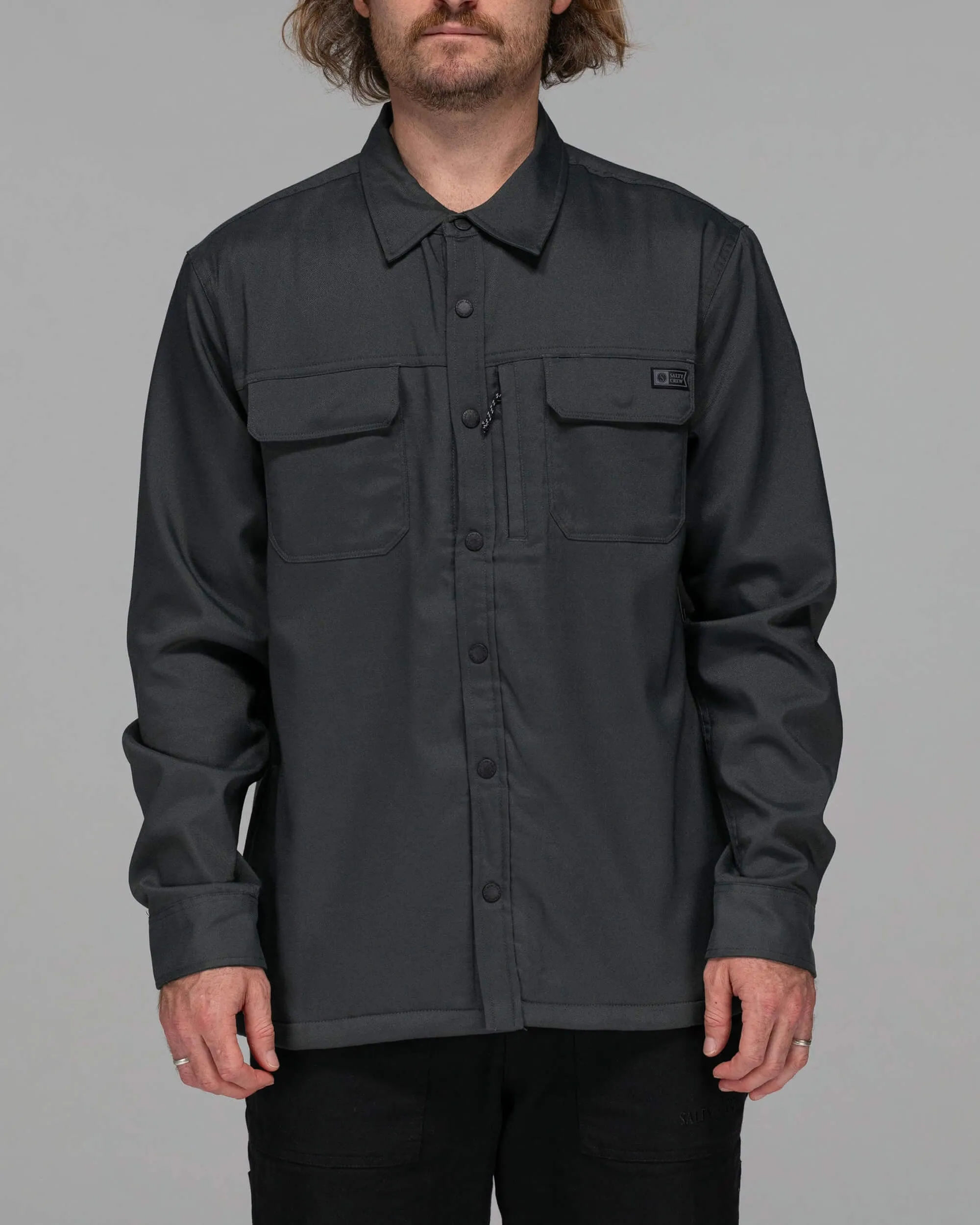 Fathom L/S Tech Shacket - Charcoal