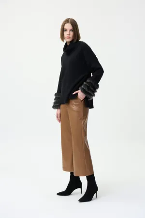 Faux Leather Flared Pants Style 224016