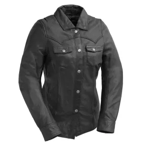 FIL118SC | Onyx - Women's Leather Motorcycle Shirt