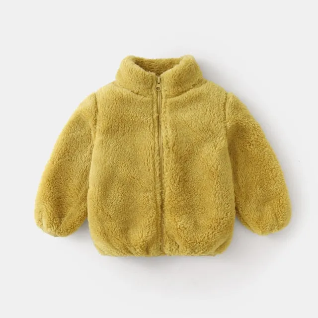 Fluffy Teddy Jacket Yellow