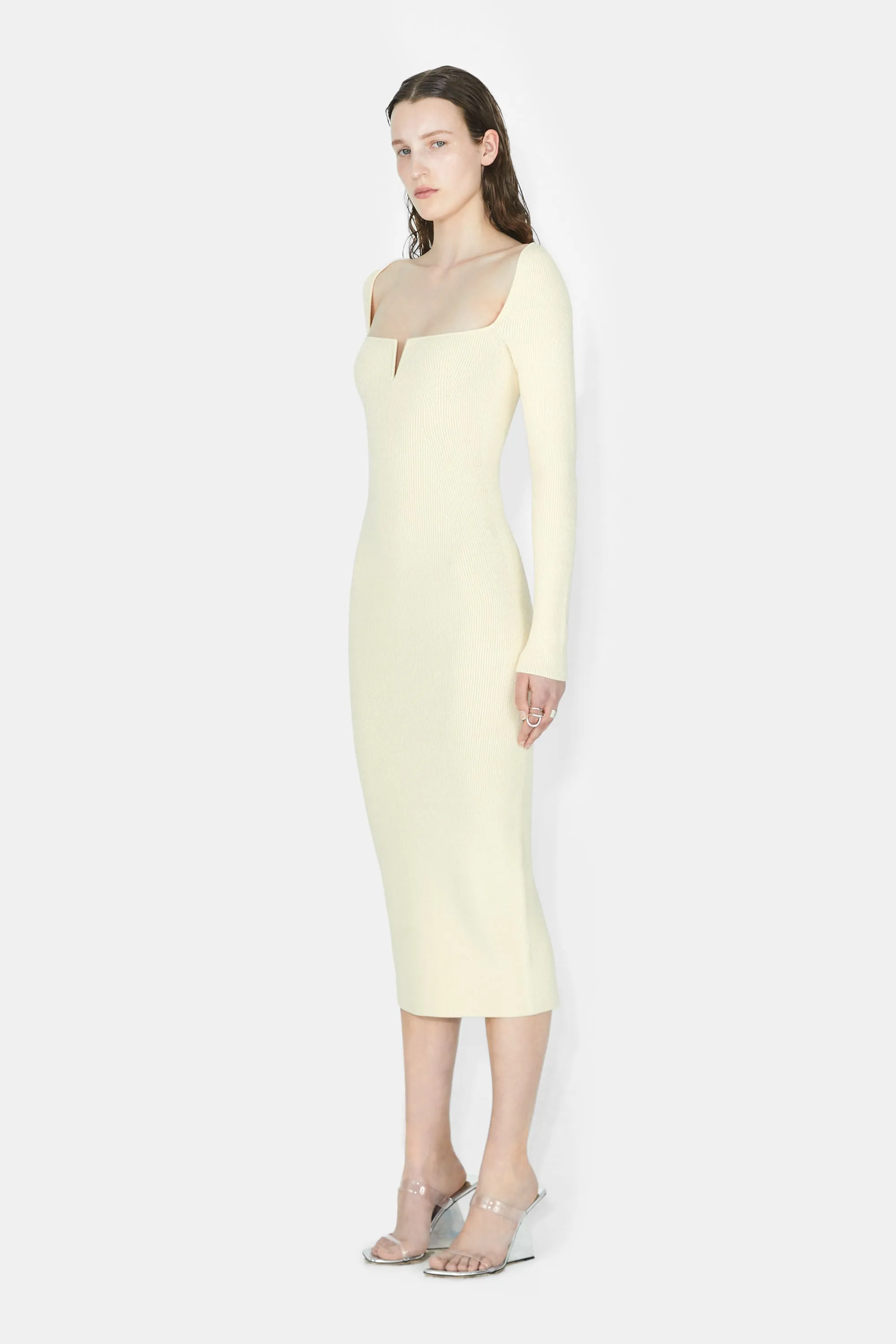 Freya Long Sleeve Dress - Creme