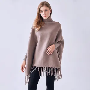 Fringe Poncho | Taupe