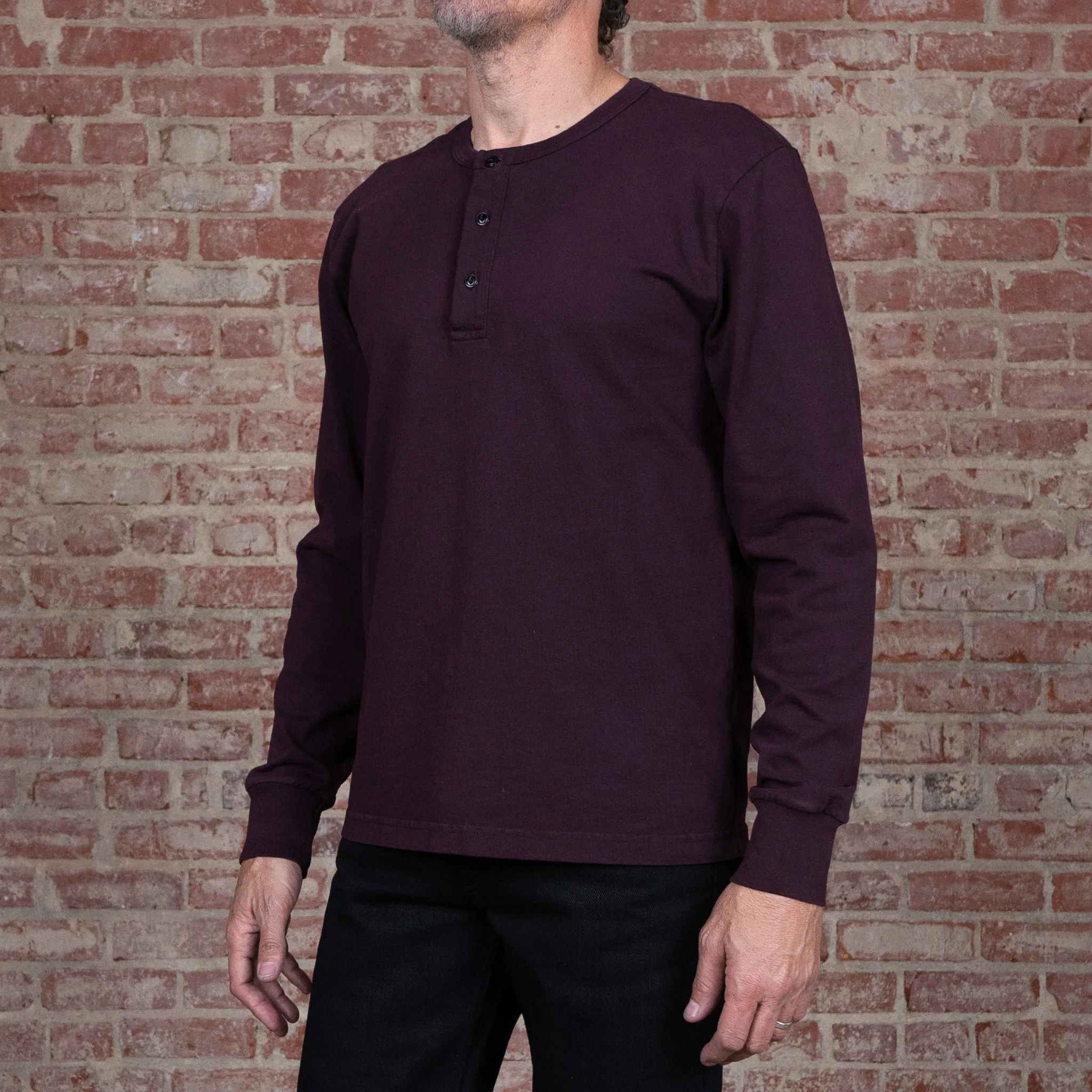 Glory Days Long Sleeve Heavyweight Henley - Oxblood