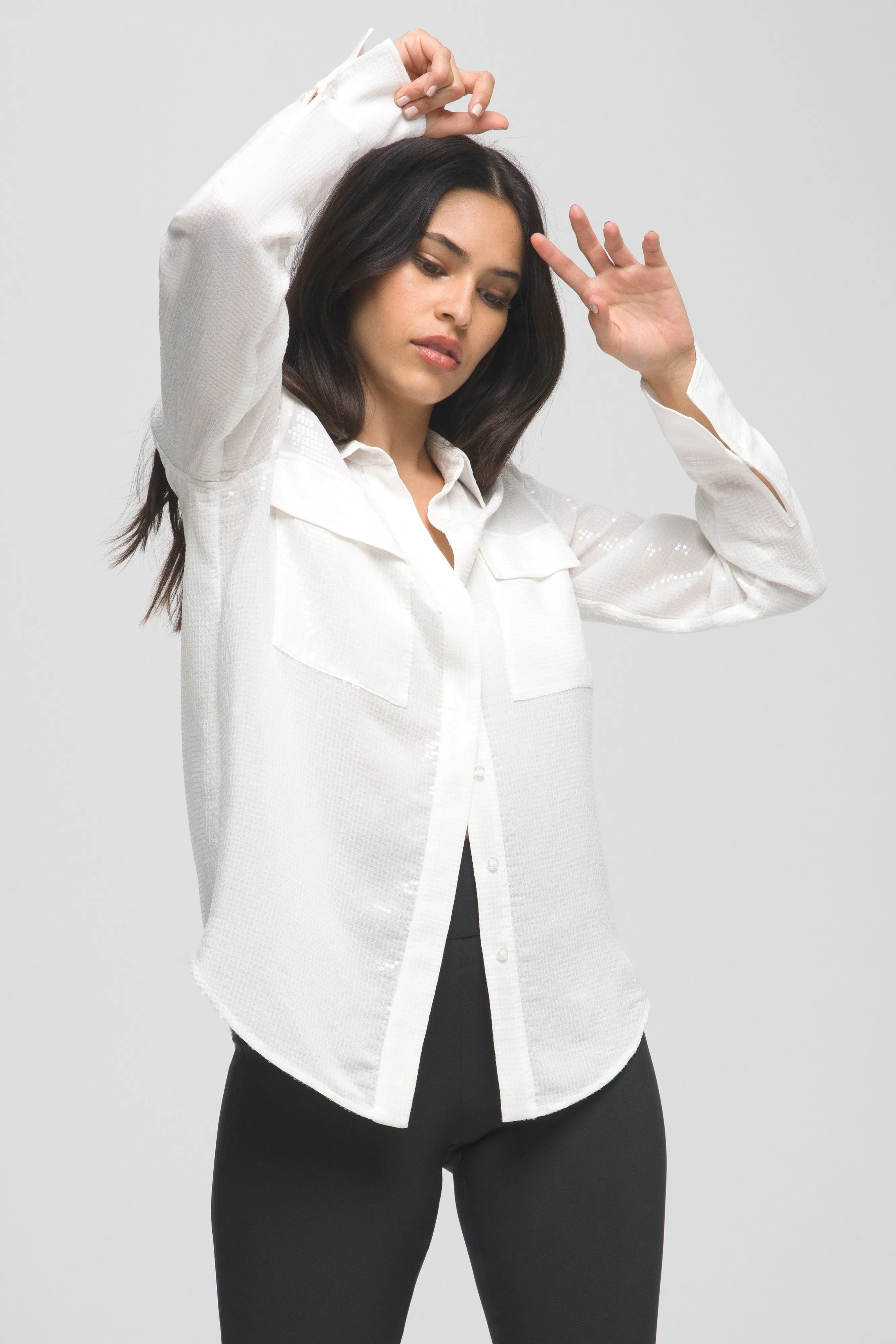 GLOW SHEER SHIRT | IVORY001