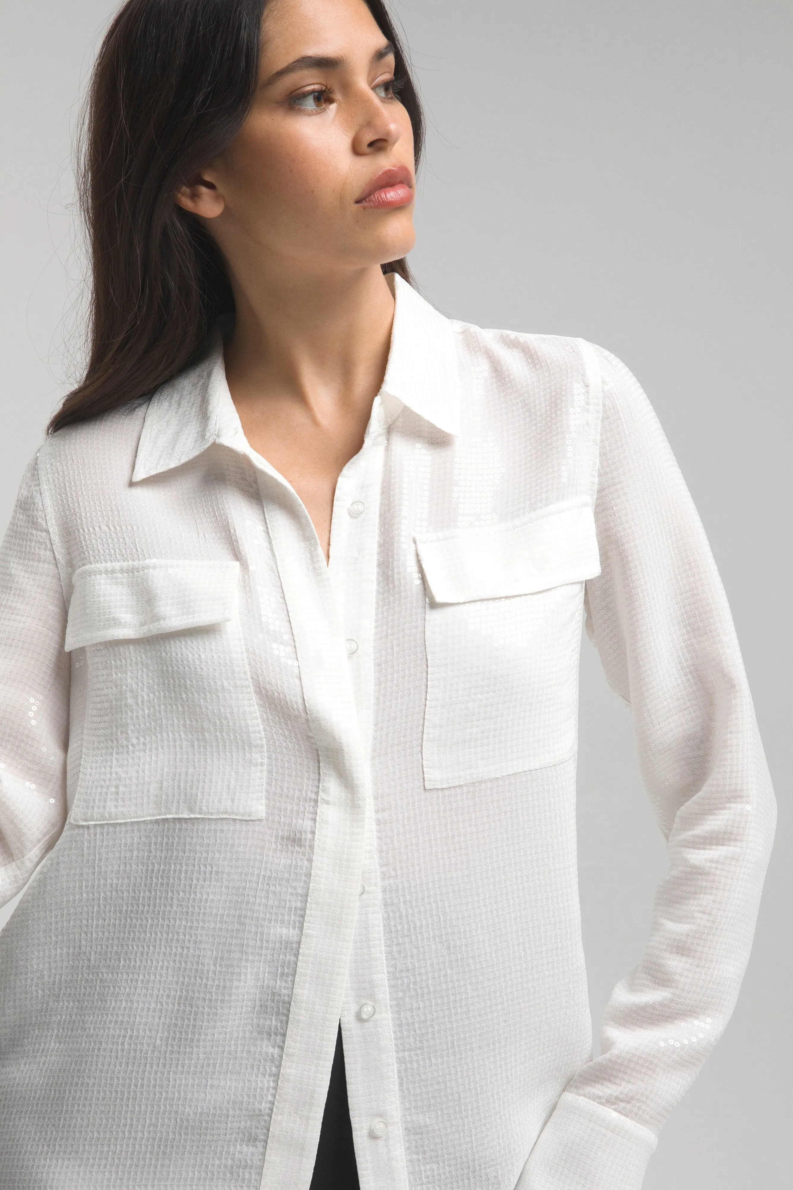 GLOW SHEER SHIRT | IVORY001