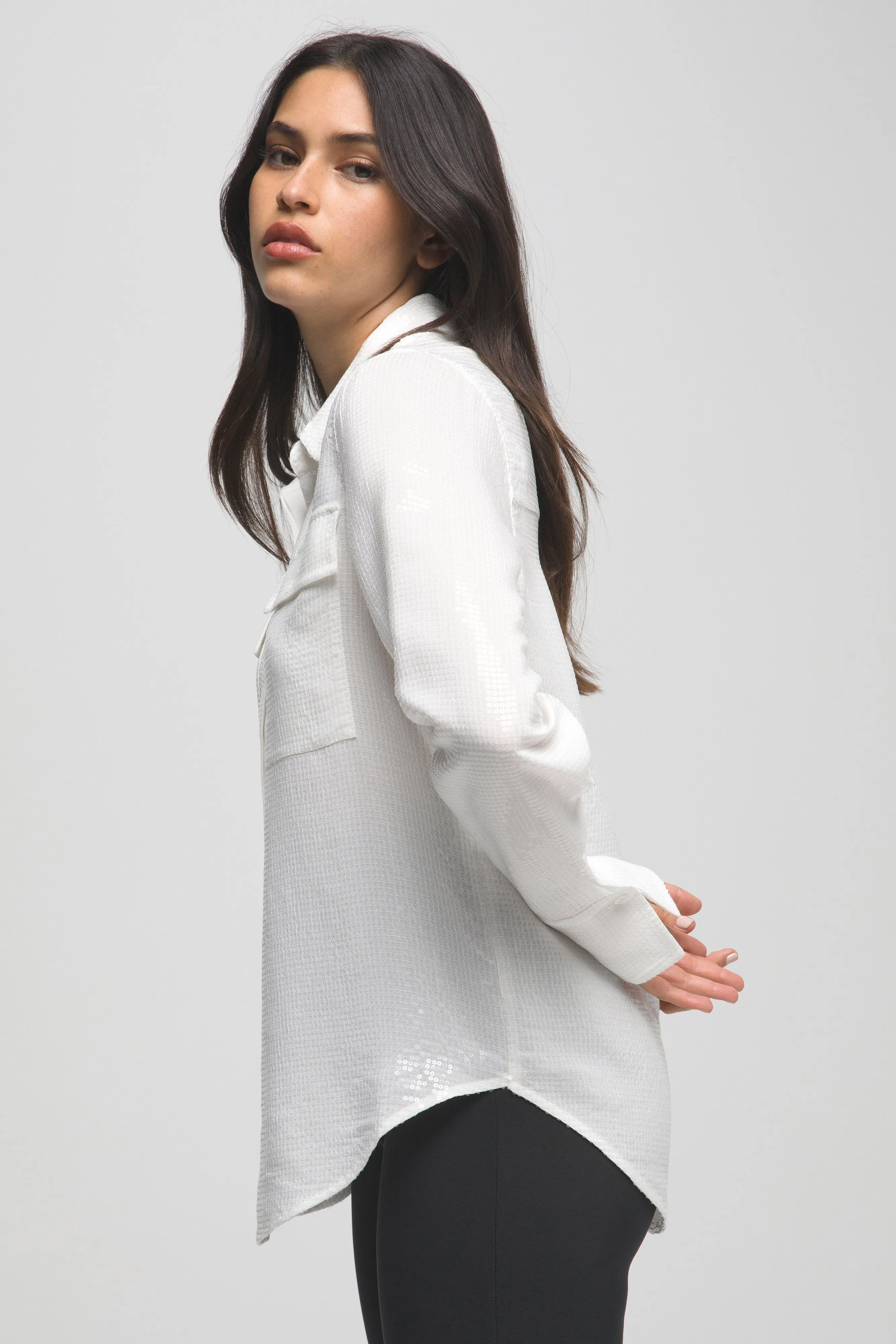 GLOW SHEER SHIRT | IVORY001