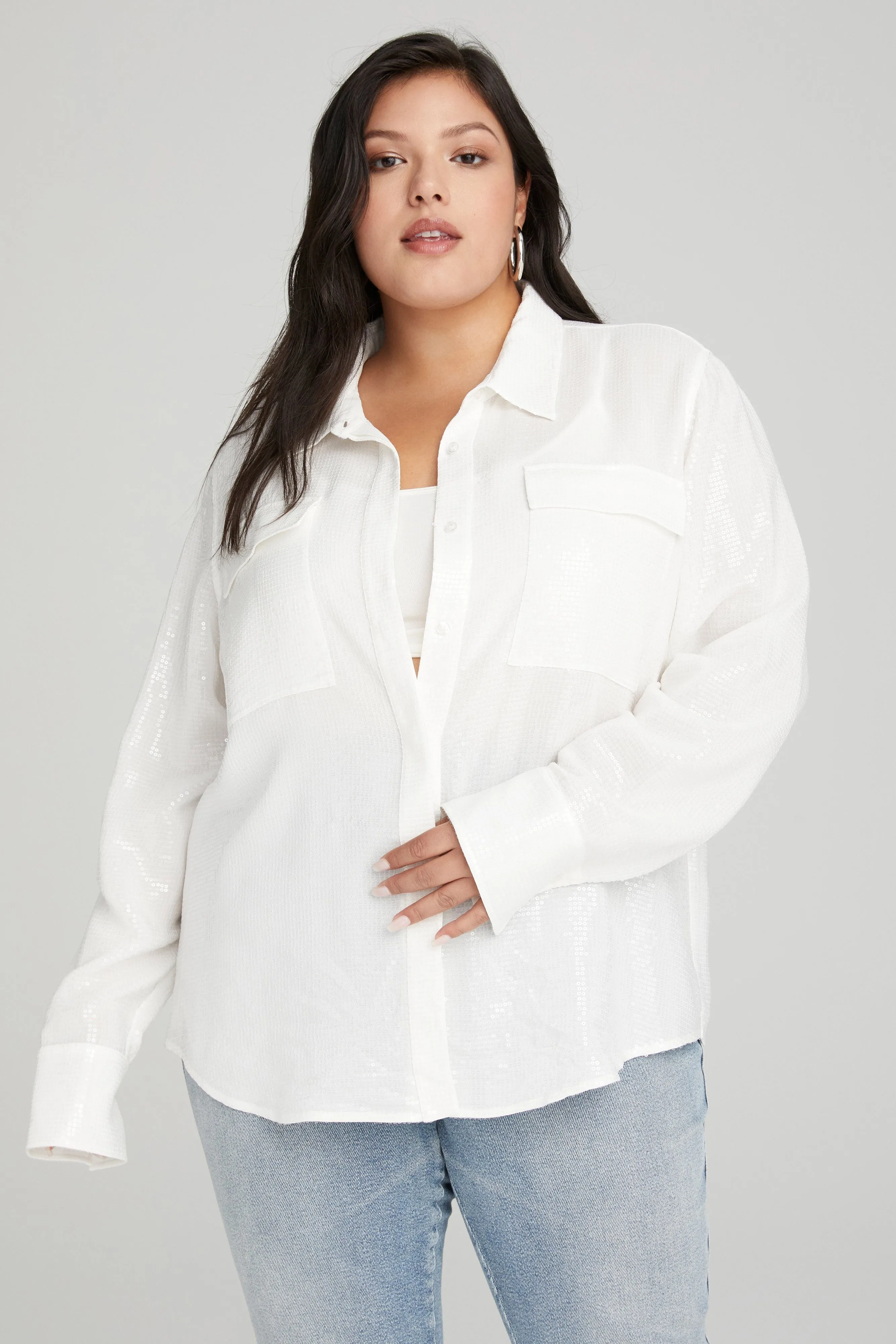 GLOW SHEER SHIRT | IVORY001