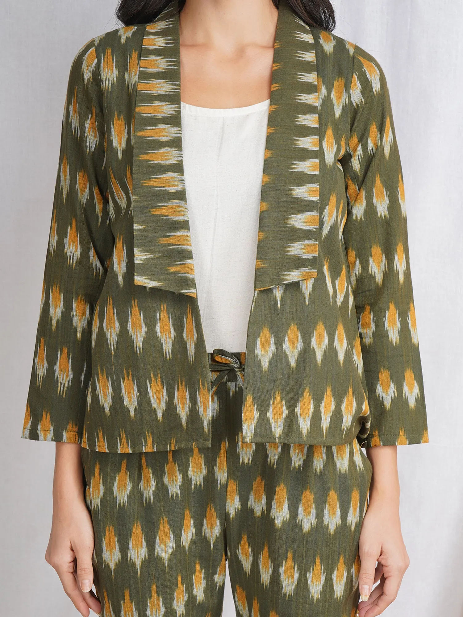 Green Ikat Cotton Jacket