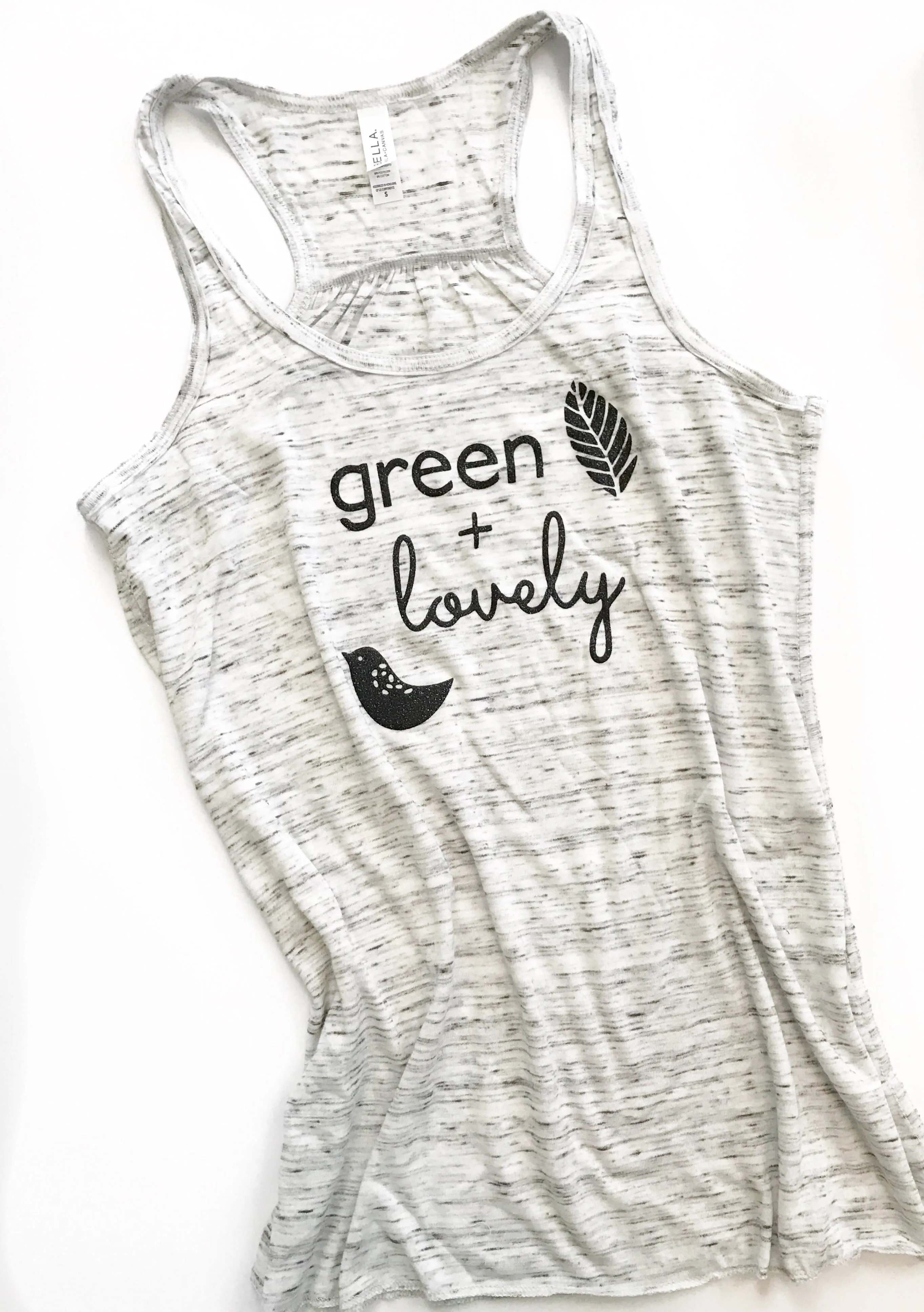 green   lovely tank - Women's Grey Marble, Super Soft, Relaxed Fit Tshirt - Sizes S-L