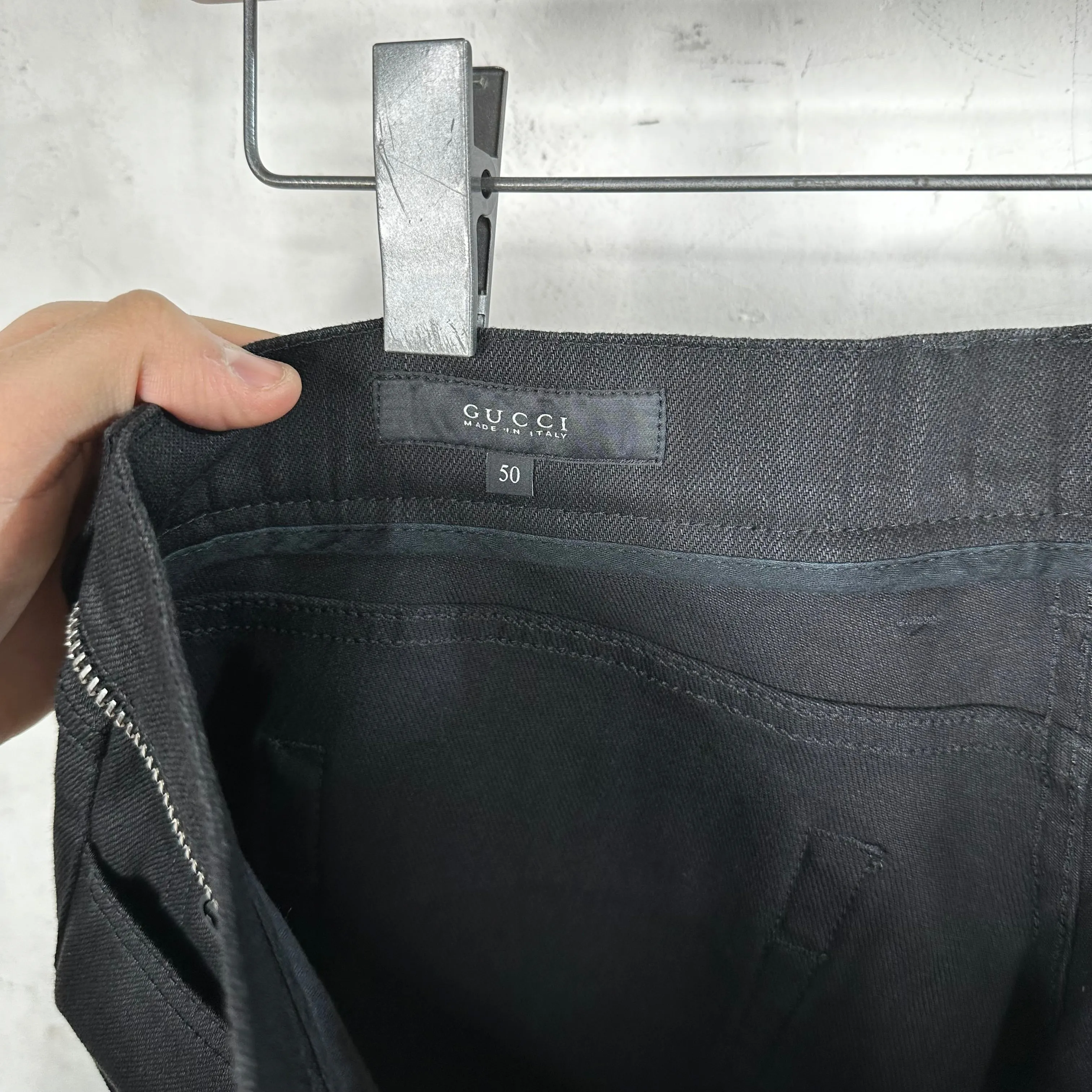 Gucci Black Zipper Biker Jeans