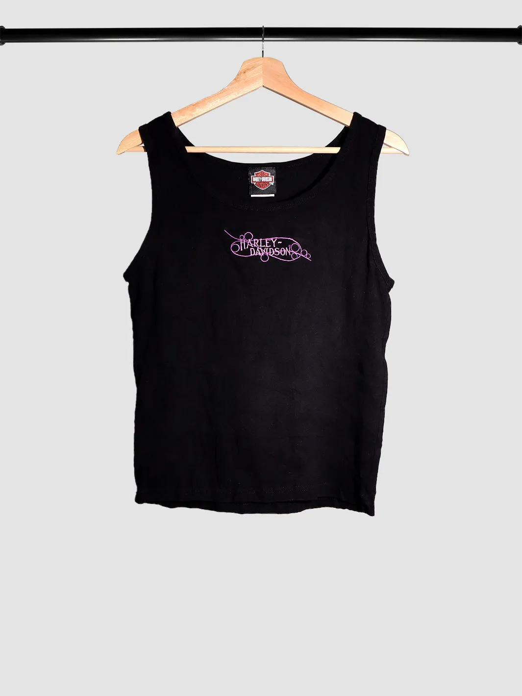 Harley Davidson Pink Cursive Tank Top (L)