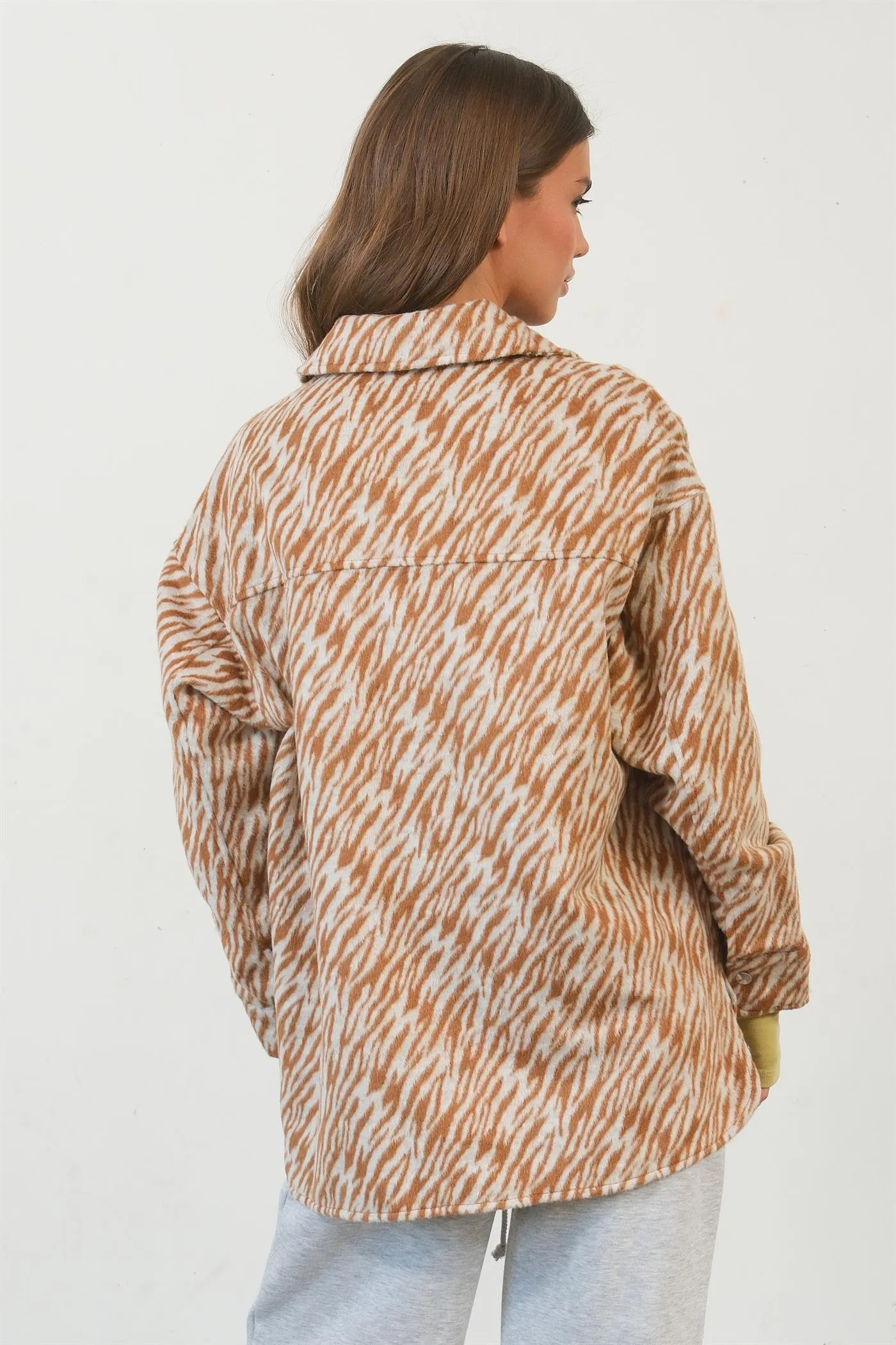 HF24F151-Zebra Pattern Oversized Shacket