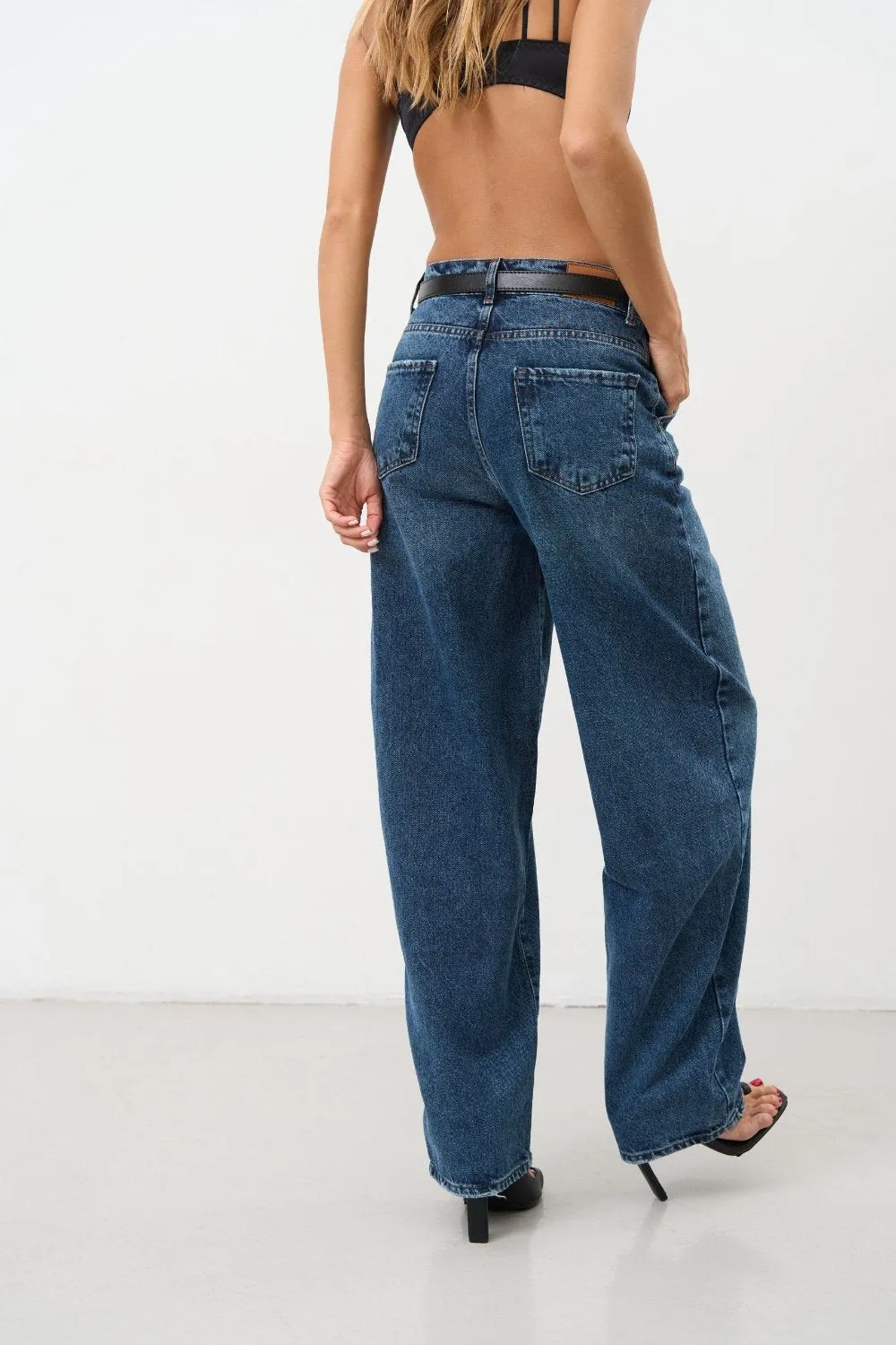 High Rise Blue Baggy Jeans