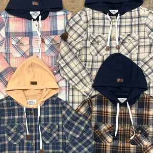 Hooded Flannel Shacket - Lined