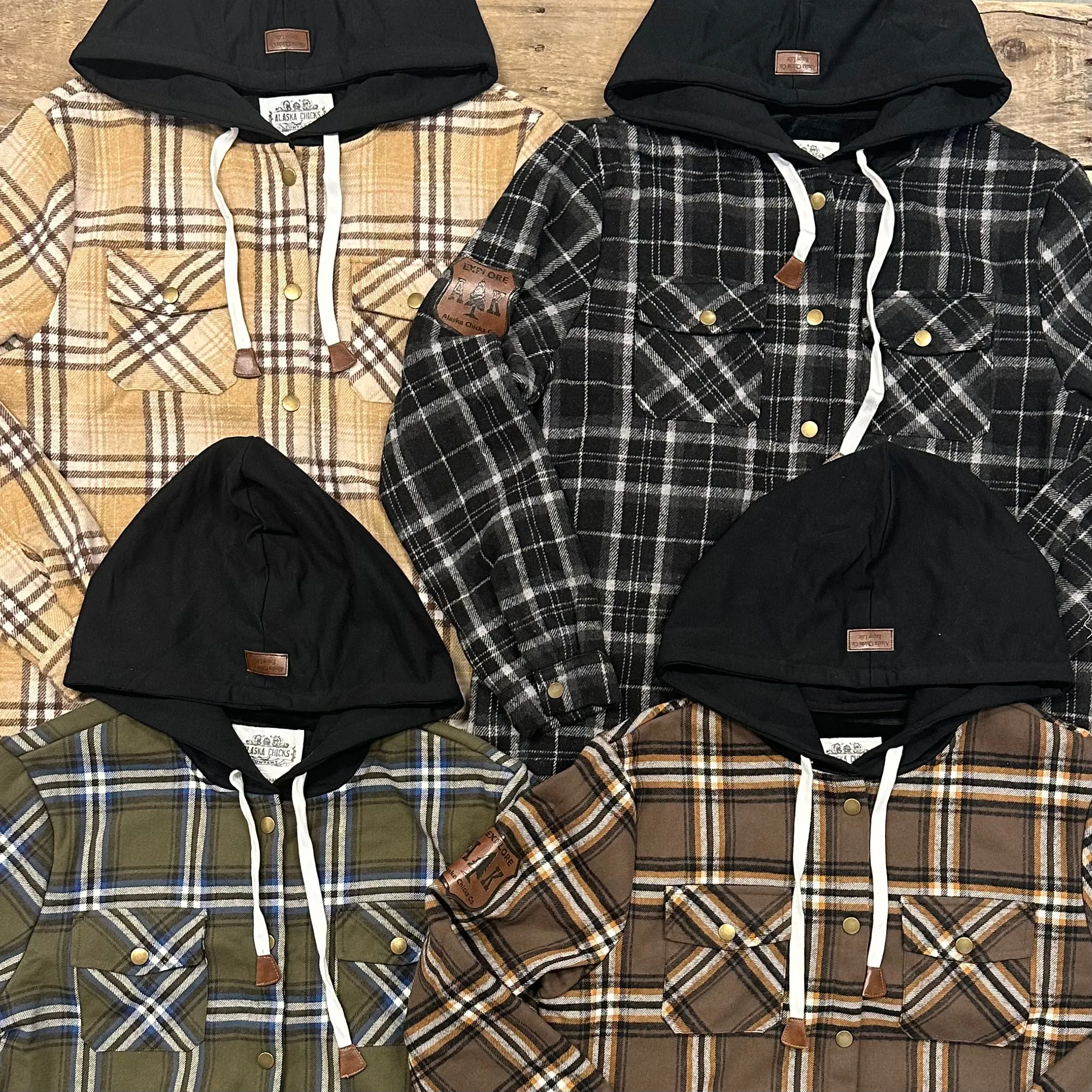 Hooded Flannel Shacket - Lined