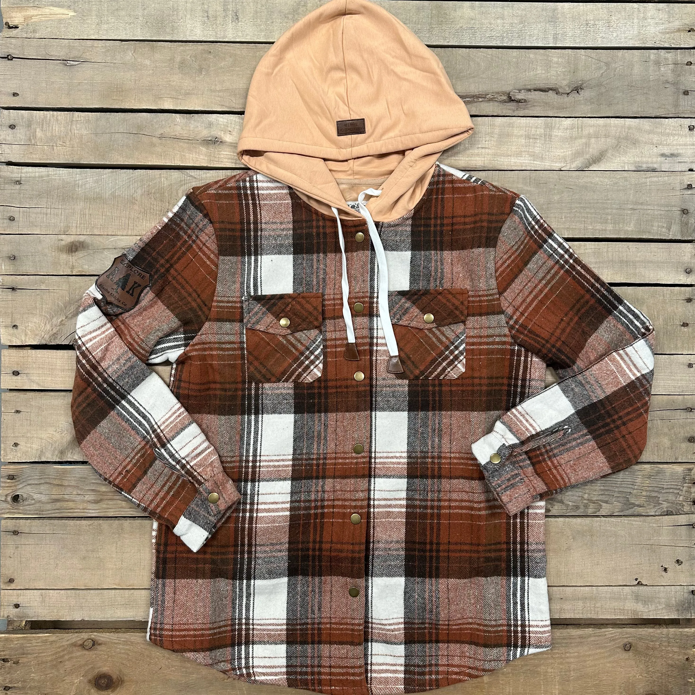 Hooded Flannel Shacket - Lined