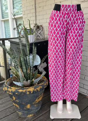 Hot Pink Mix Palazzo Pants