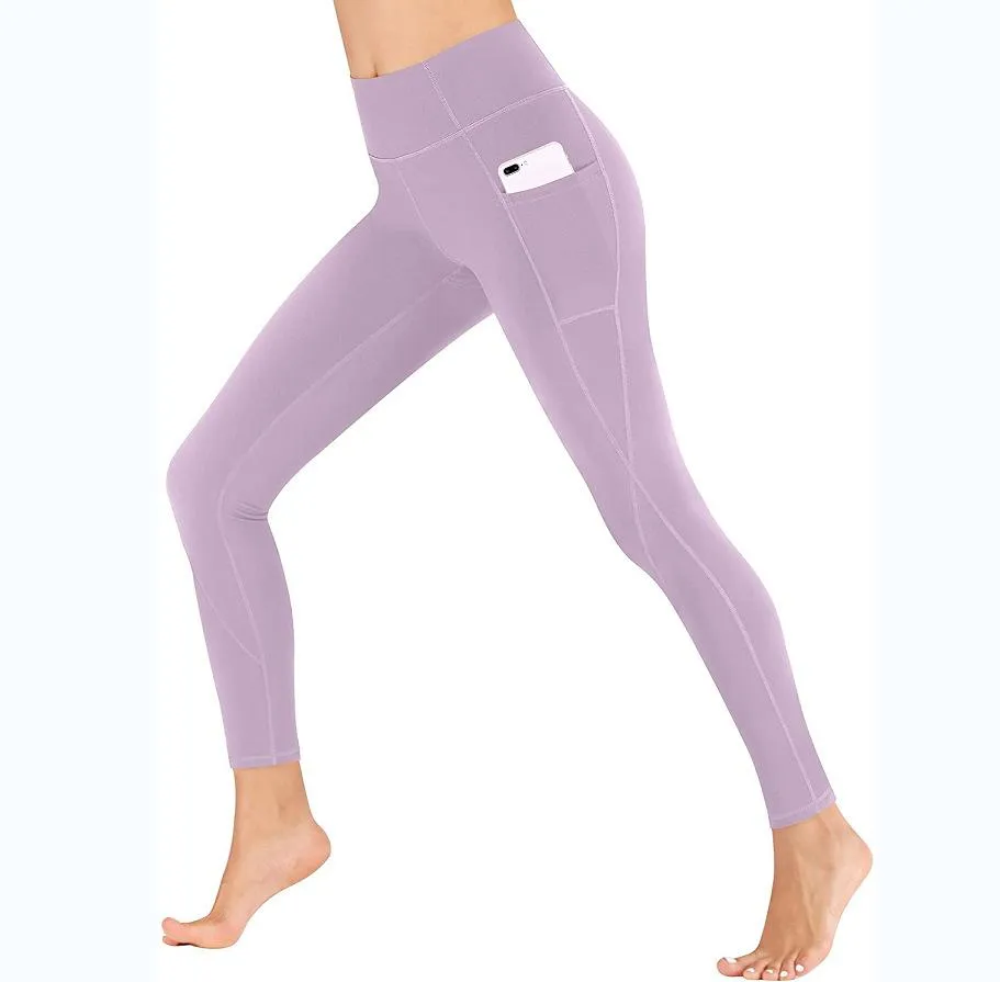 Hot Sell High Waist Pocket Detail  Elastic Yoga Fitness Sports Pants Leggings