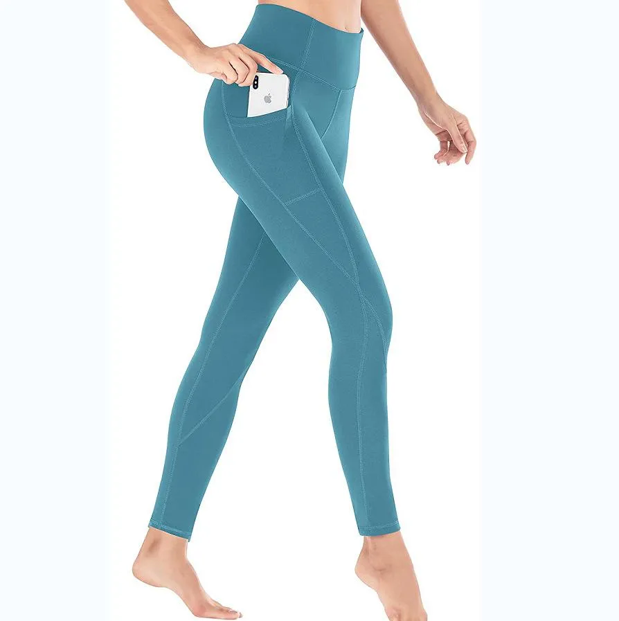 Hot Sell High Waist Pocket Detail  Elastic Yoga Fitness Sports Pants Leggings