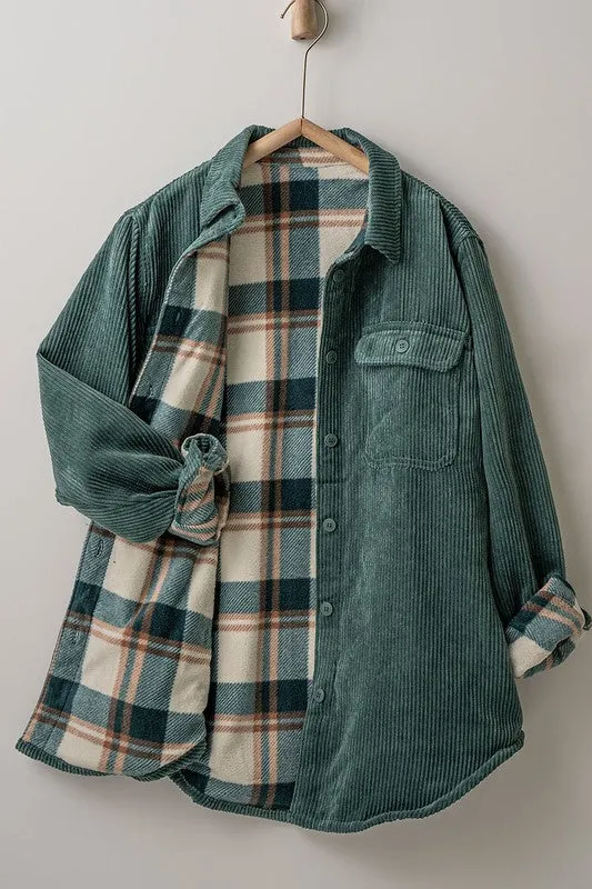 Hunter Cord Plaid Shacket