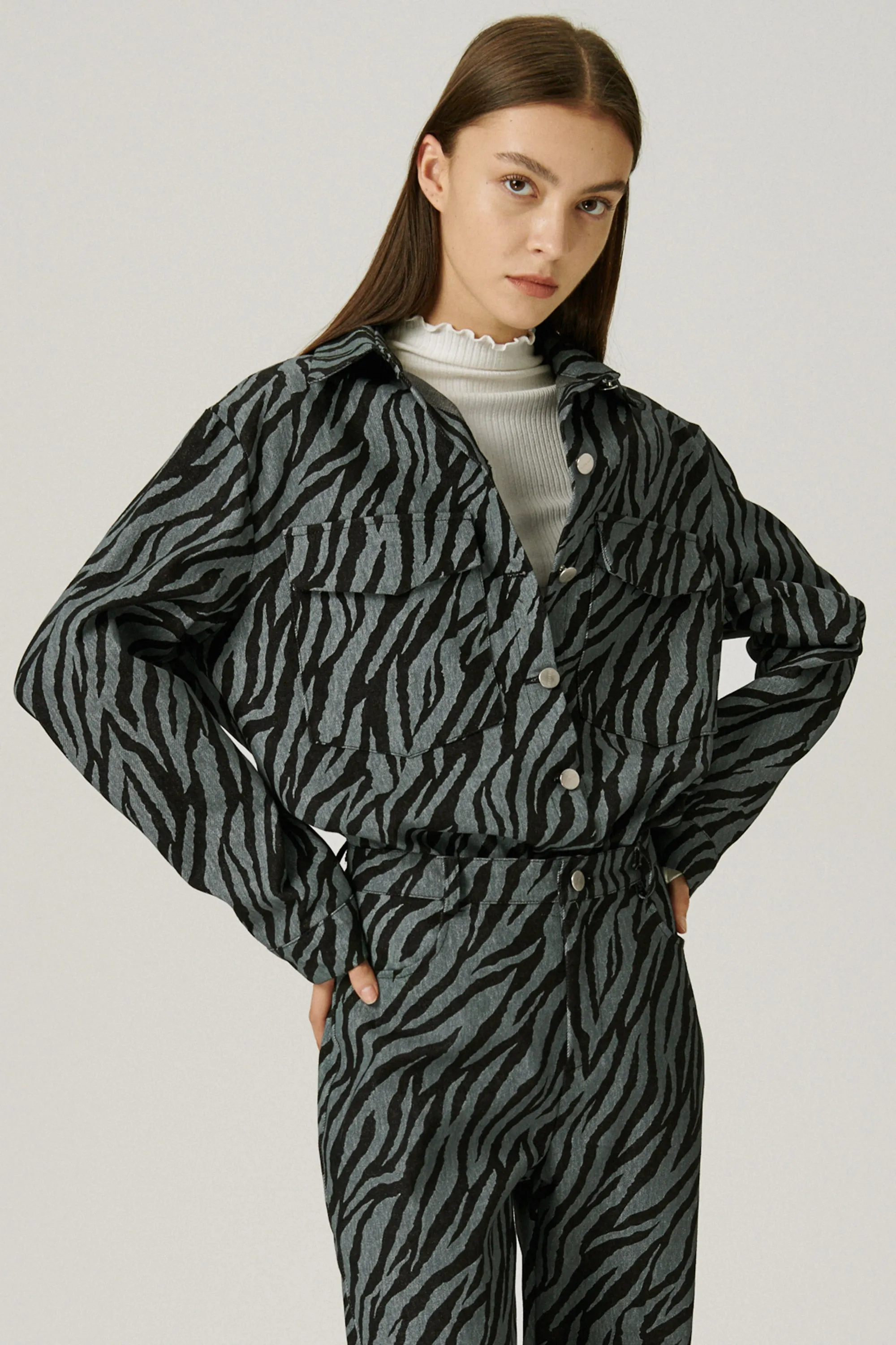 Ivy Oversized Shacket in Zebra