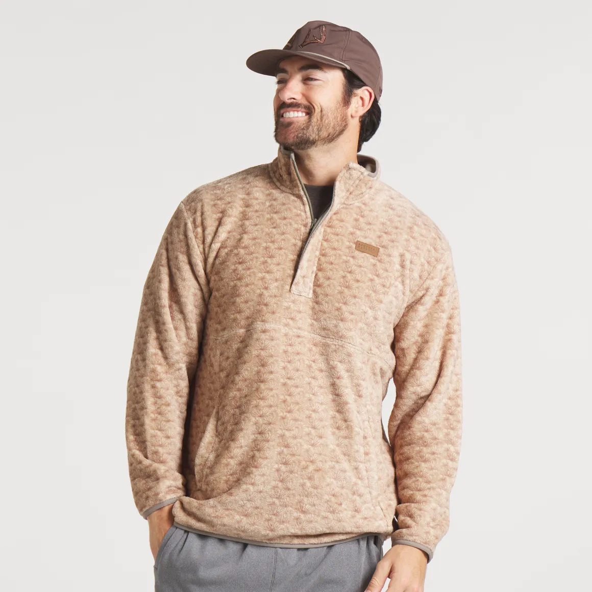 Jalisco Retro Fleece Pullover - Burnt Taupe