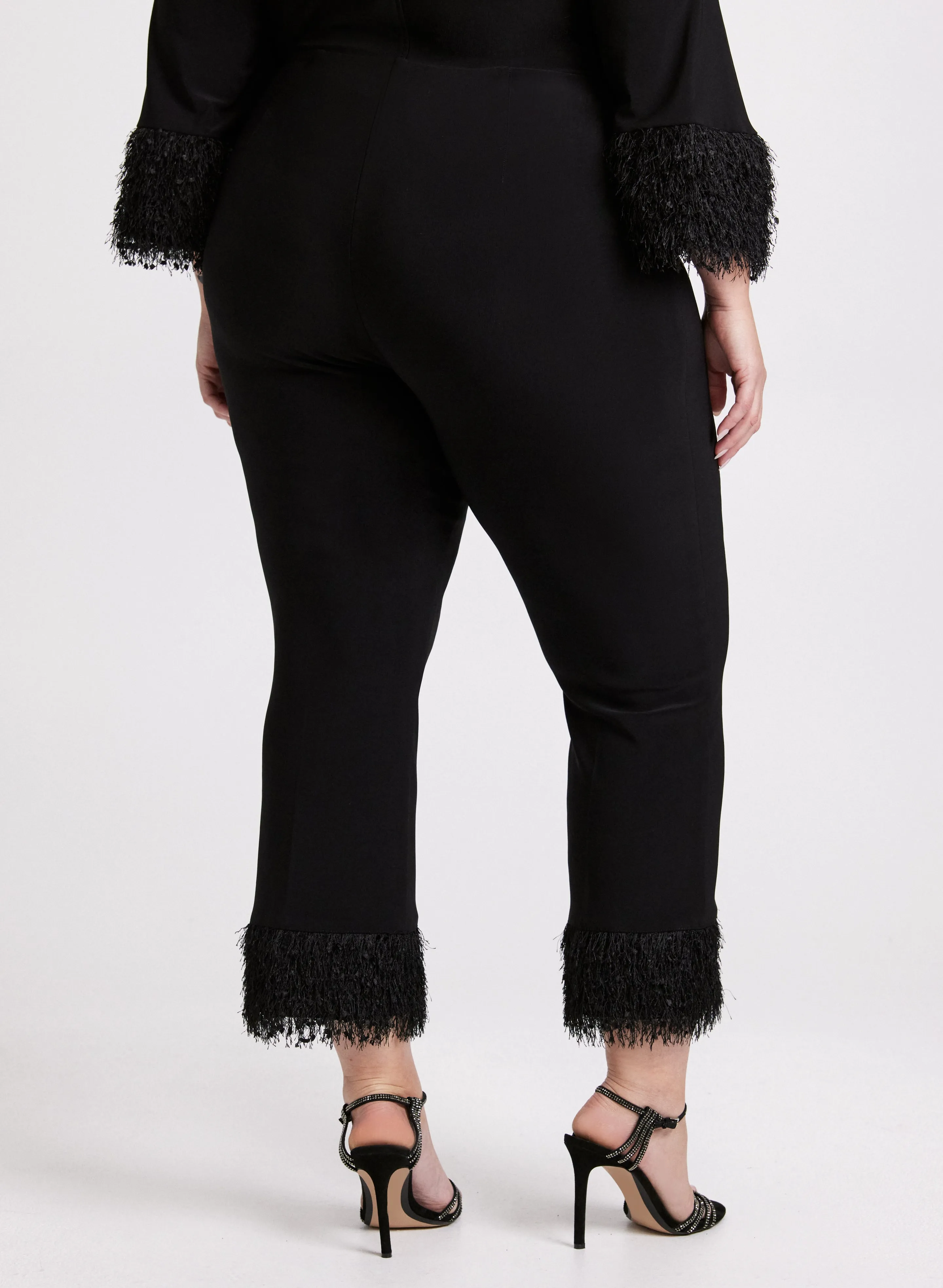 Joseph Ribkoff - Shag Trim Flare-Leg Pants