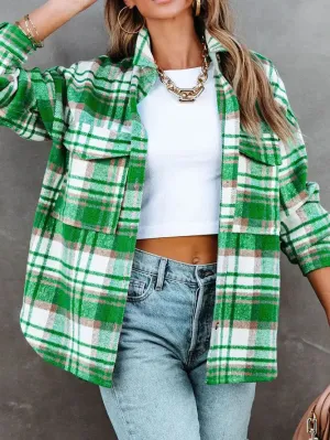 Kelly Green Plaid Shacket