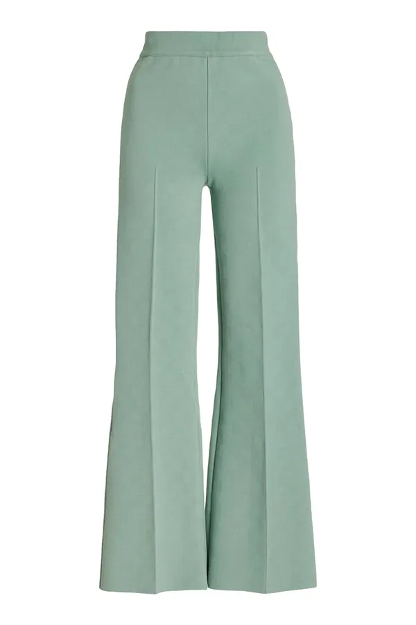 Kick Stretch-Cotton Pants In Subtle Jacquard Sage (Sold Out)