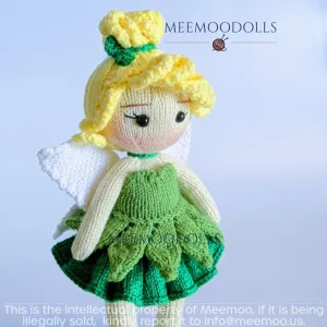 Knit Fairy Tinker. Knitted toy Patterns. Meemoodolls.