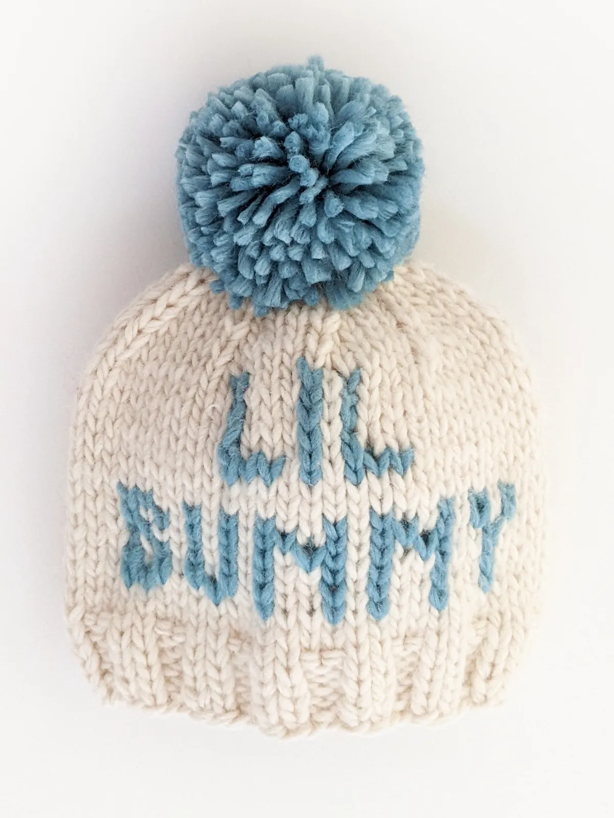 Knit Pom Hat, Lil Bunny Blue