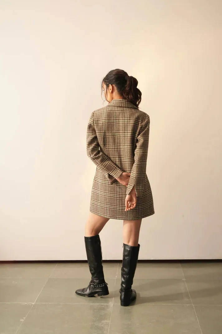 Ladies Classic Work Brown Jacket Dress