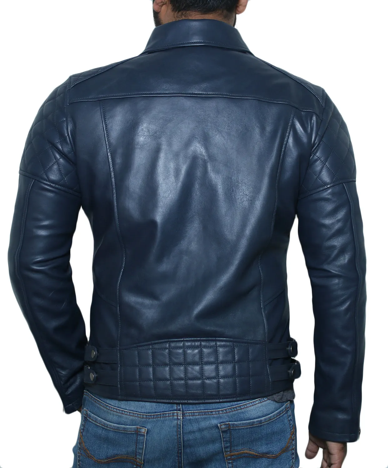 Leather Jackets Hub Mens Genuine Lambskin Leather Jacket (Black, Double Rider Jacket) - 1501001