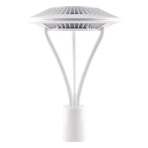 LED Post Top Light, 52 Watts, 6500 Lumens, 5000K, Post Top Mount, 120-277V, White