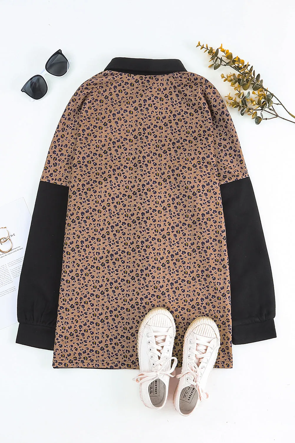 Leopard Patchwork Shacket Jacket