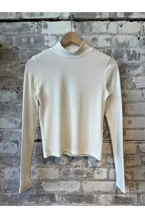 Lexi Rib Longsleeve Mock Neck - Ivory