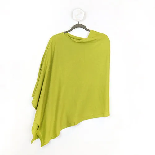 Lime Cotton Fine Knit Poncho