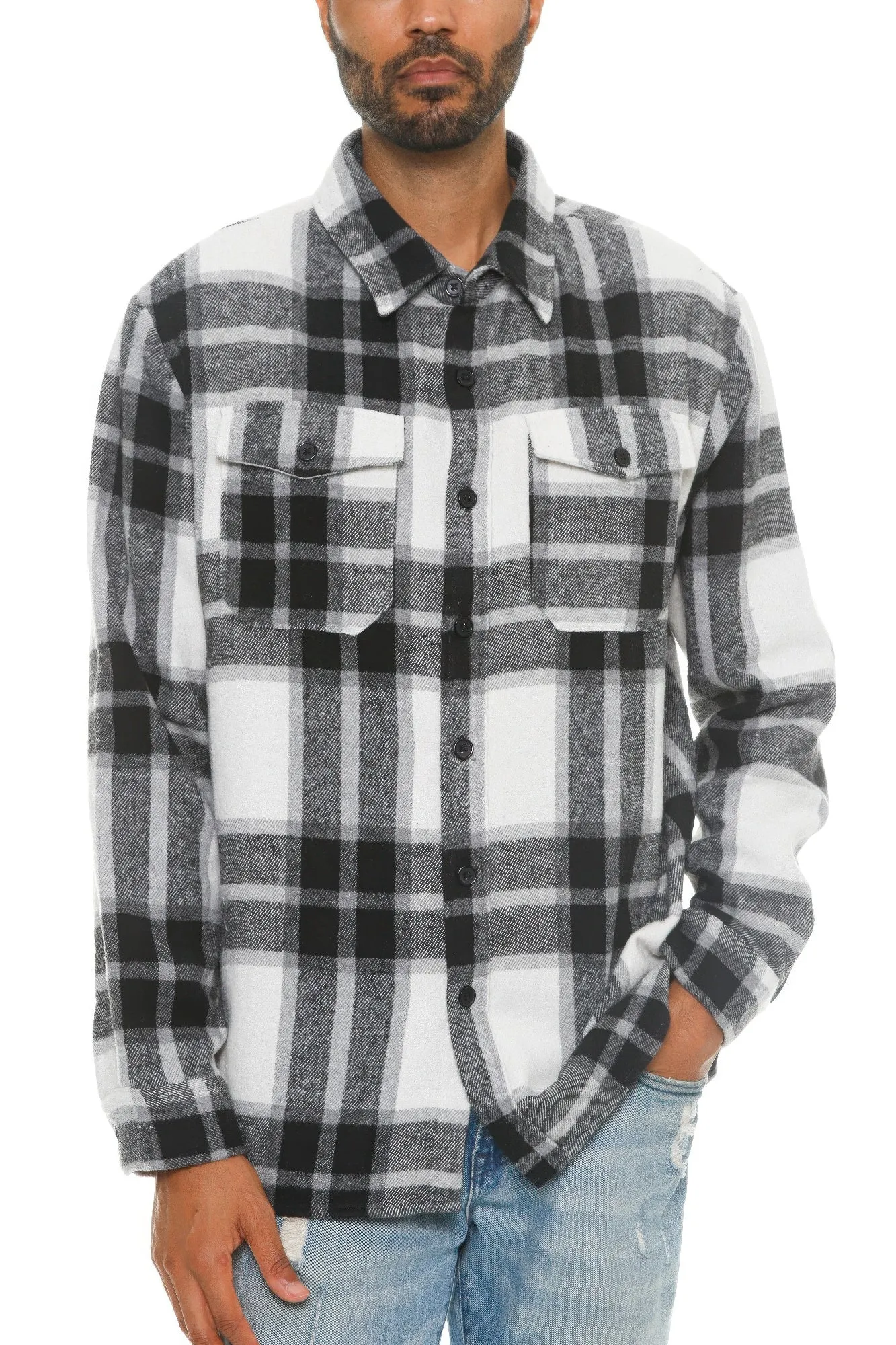 Mens Checkered Soft Flannel Shacket