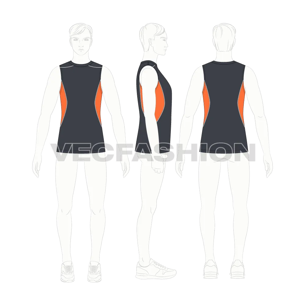 Mens Fitness Training Vest Template