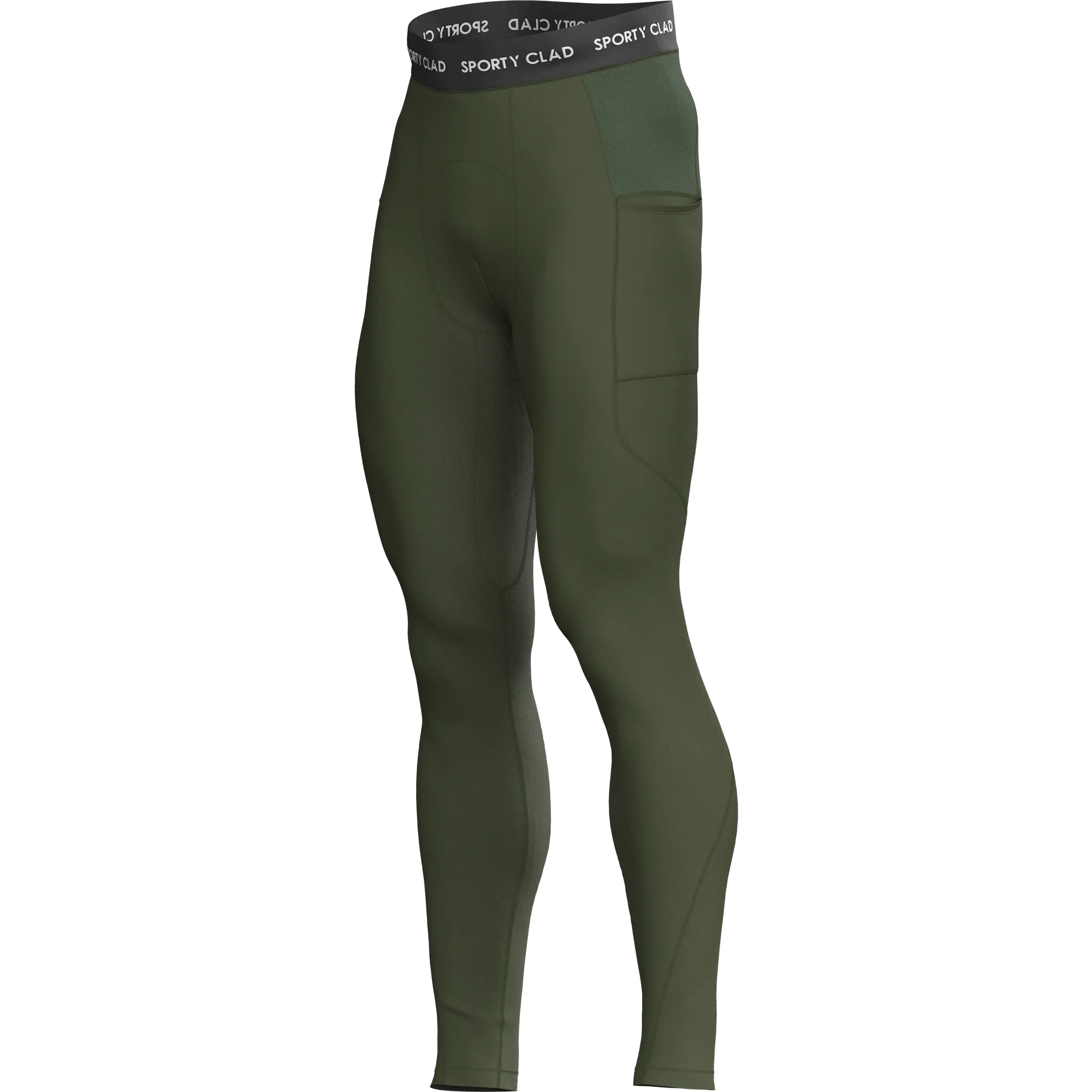 Men's Green Thermal Base Layer Compression Leggings