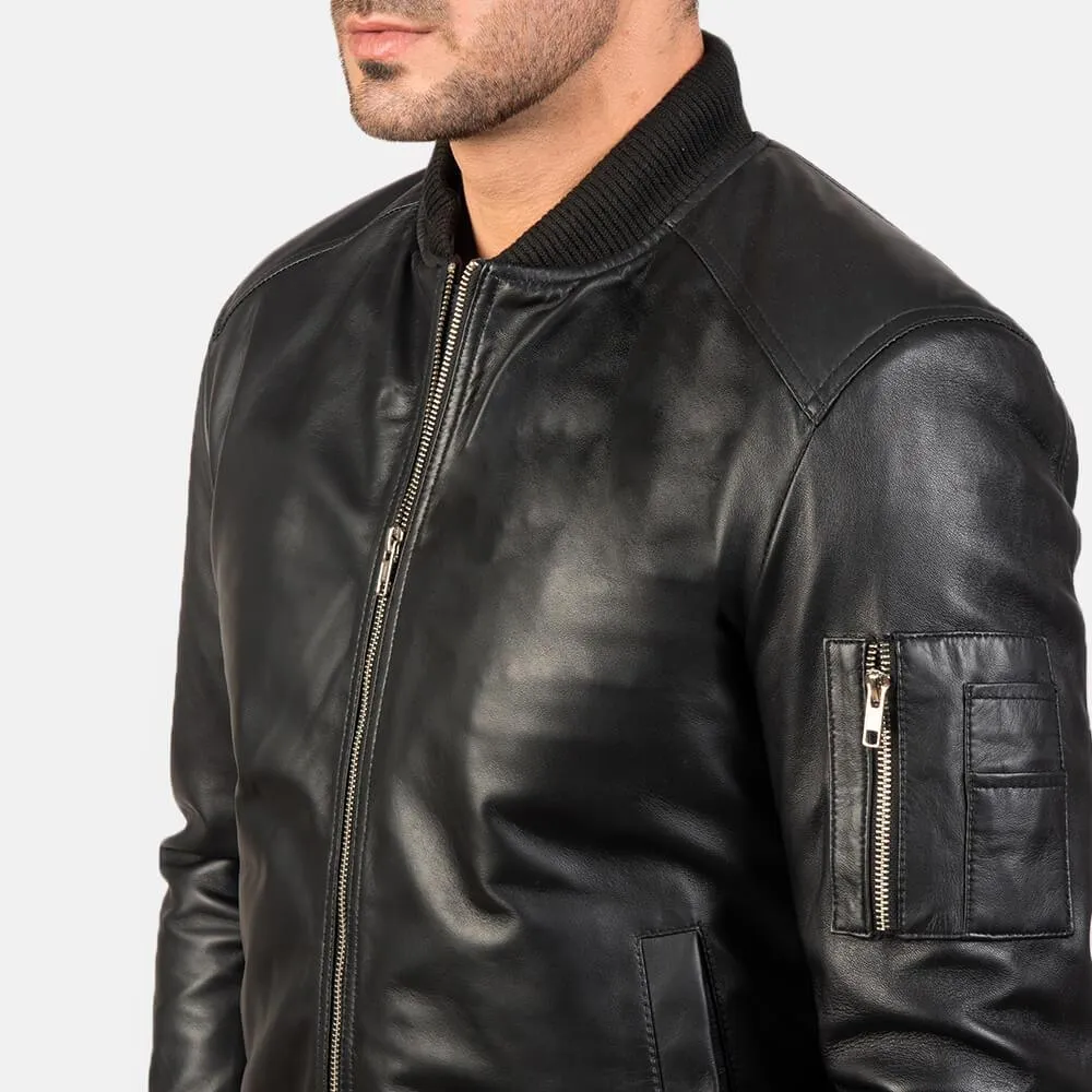 Mens Stylish Bomber Leather Jacket