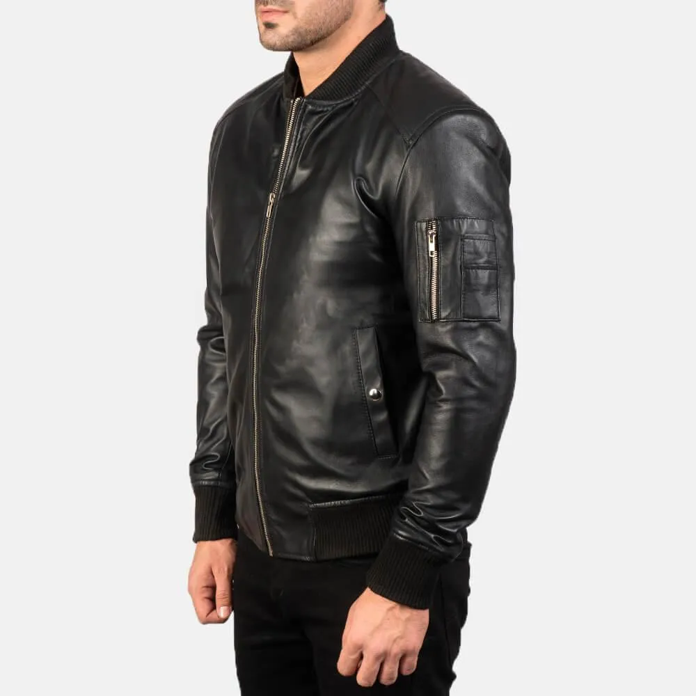 Mens Stylish Bomber Leather Jacket