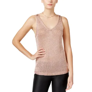 Metallic V-Neck Loose Tank Top