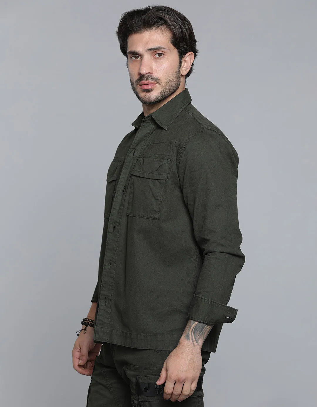 Military Green Shacket & Cargo Co-ord Set