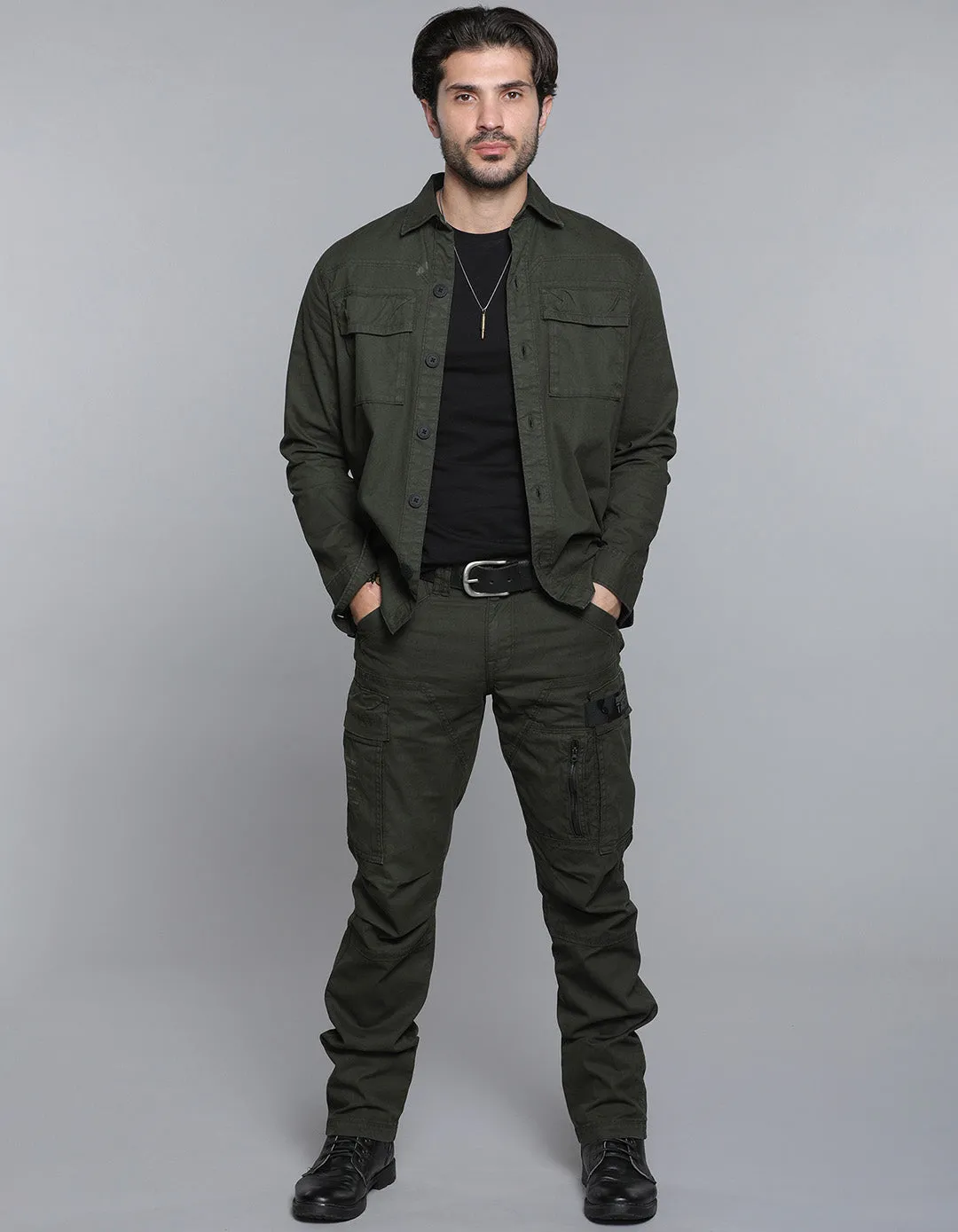 Military Green Shacket & Cargo Co-ord Set