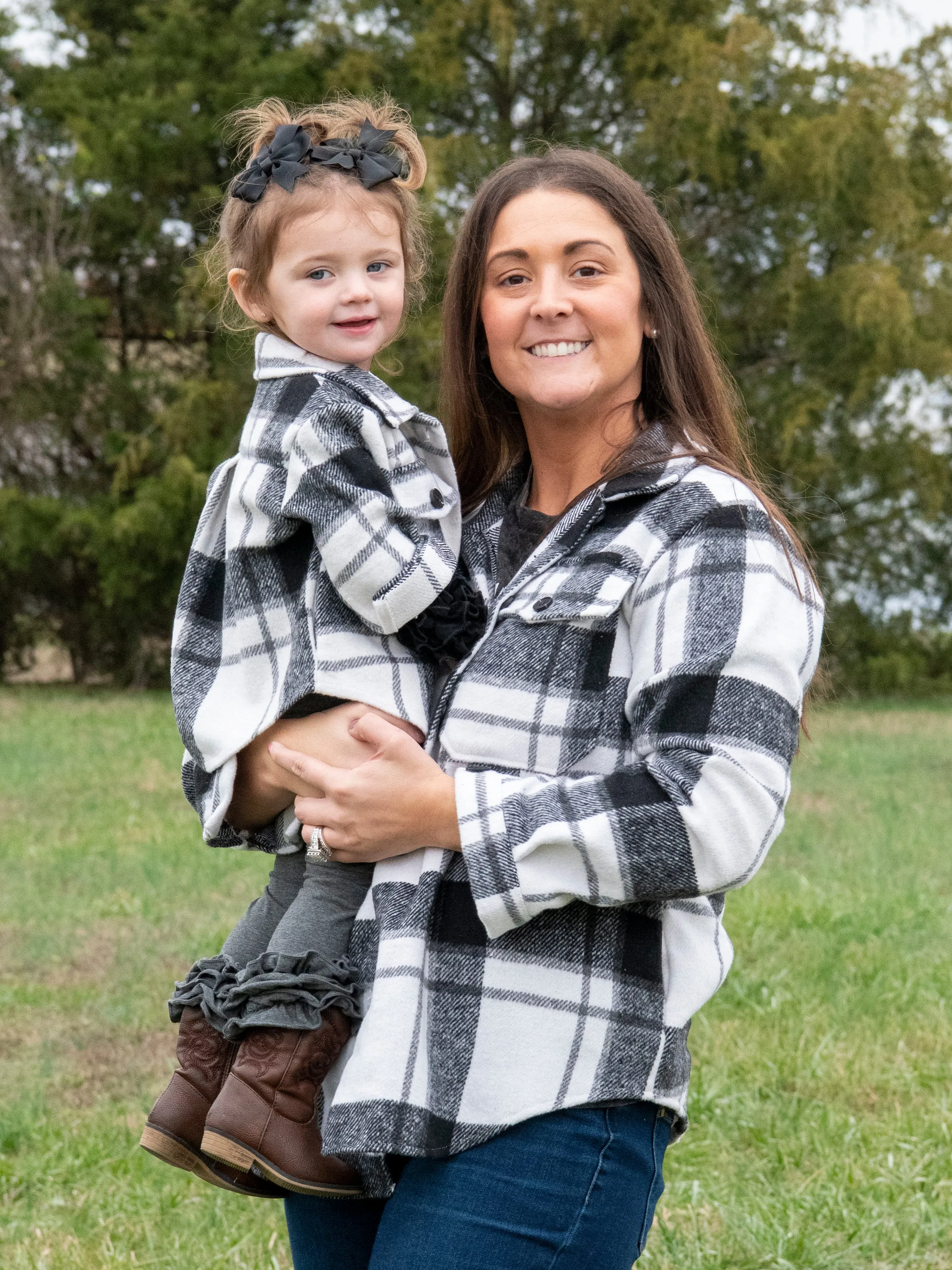 Mom & Me Charcoal Plaid Flannel