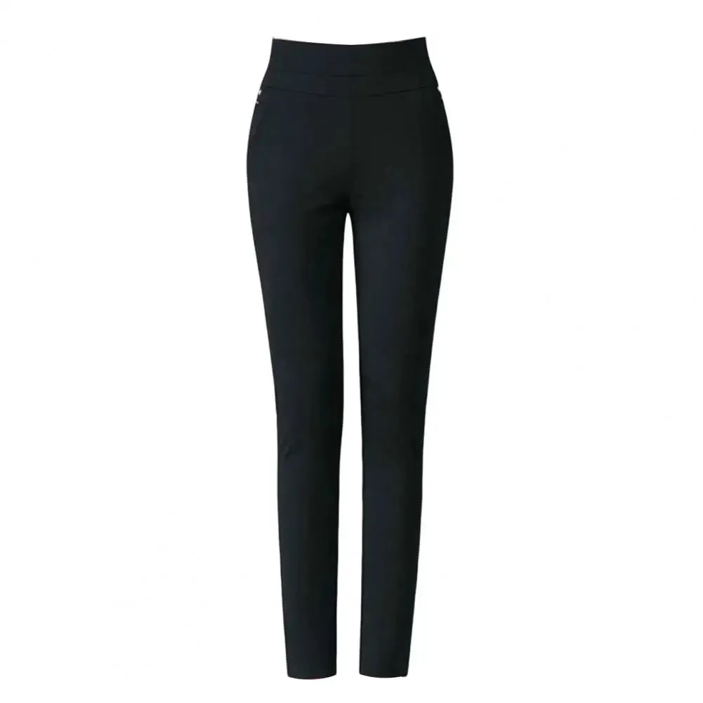 Mother Spring Pants High Waist Casual Stretch Pockets Solid Color Match Top Slim Fit Pencil Pants Women Clothing