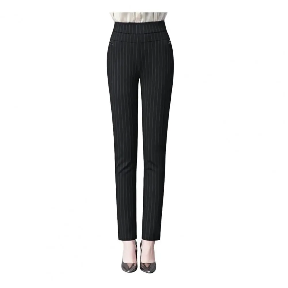 Mother Spring Pants High Waist Casual Stretch Pockets Solid Color Match Top Slim Fit Pencil Pants Women Clothing